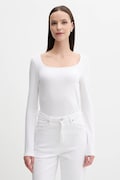 United Colors of Benetton longsleeve culoarea alb, 3FJHD10AQ