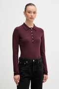 Pulover z dodatkom volne United Colors of Benetton bordo barva, 102HD301H