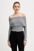 Majica z dolgimi rokavi Guess MELANIE siva barva, W5BR48 Z0612