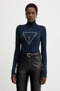 Guess sweter MELANIE damski kolor granatowy lekki z golfem W5BR39 Z2NQ2