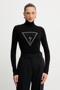 Guess sweter MELANIE damski kolor czarny lekki z golfem W5BR39 Z2NQ2