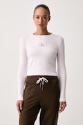 Calvin Klein Jeans longsleeve damski bawełniany z elastanem różowy LV047A803G