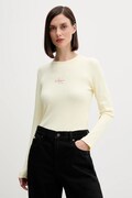 Tričko s dlouhým rukávem Calvin Klein Jeans žlutá barva, LV047A803G