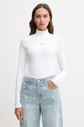 Calvin Klein Jeans longsleeve kolor biały z półgolfem LV047D203G
