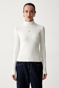 Calvin Klein Jeans majica z dolgimi rokavi ženska z bombažem siva LV047D203G