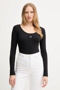 Tričko s dlhým rukávom Calvin Klein Jeans čierna farba, LV047D218G