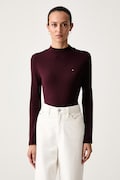Tommy Hilfiger μακρυμάνικο γυναικείο βαμβακερό μπορντό WW0WW47307