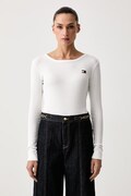 Tommy Hilfiger longsleeve damski z bawełną beżowy UW0UW06066