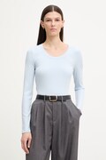 Calvin Klein longsleeve damski z modalem niebieski LV044D235G