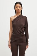 Rick Owens Lilies bluzka Diana damska kolor brązowy gładka LI02E3220.RV