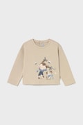 Mayoral longsleeve din bumbac pentru copii culoarea bej, 2082