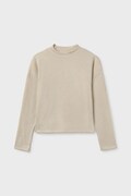Mayoral longsleeve dziecięcy kolor beżowy z półgolfem 7016