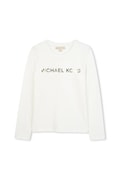 Detské tričko s dlhým rukávom Michael Kors biela farba, R30488