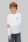 Дитячий бавовняний лонгслів Calvin Klein Jeans колір білий IU0IU00717