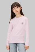 Дитячий бавовняний лонгслів Calvin Klein Jeans колір рожевий IU0IU00717