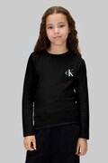 Дитячий бавовняний лонгслів Calvin Klein Jeans колір чорний IU0IU00717
