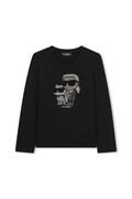 Παιδικό μακρυμάνικο Karl Lagerfeld χρώμα: μαύρο, Z30940