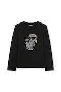 Karl Lagerfeld longsleeve copii culoarea negru, Z30940