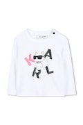 Karl Lagerfeld longsleeve bawełniany dziecięcy kolor biały Z30962
