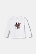 Tričko s dlhým rukávom pre bábätká Guess biela farba, A5BI01 J1314