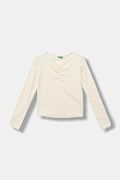 United Colors of Benetton longsleeve copii culoarea bej, 3KIEC10Q9