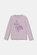 United Colors of Benetton longsleeve din bumbac pentru copii culoarea violet, 35RYC10QE