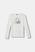 United Colors of Benetton longsleeve bawełniany dziecięcy kolor biały 3I9WC10JR