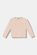 United Colors of Benetton longsleeve din bumbac pentru copii culoarea roz, 3I9WG10JS