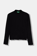 Дитячий лонгслів United Colors of Benetton колір чорний 3F1AC203O