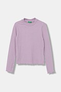Detské tričko s dlhým rukávom United Colors of Benetton fialová farba, 3F1AC203O