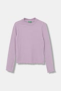 United Colors of Benetton longsleeve copii culoarea violet, 3F1AC203O