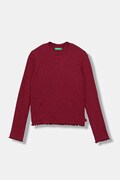 Detské tričko s dlhým rukávom United Colors of Benetton bordová farba, 3F1AC203O
