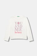 Дитячий бавовняний лонгслів United Colors of Benetton колір білий 3JERC10QM