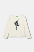 Дитячий бавовняний лонгслів United Colors of Benetton колір бежевий 3JERC10QM