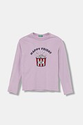 Дитячий бавовняний лонгслів United Colors of Benetton колір фіолетовий 3JERC10QM