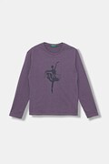 Дитячий бавовняний лонгслів United Colors of Benetton колір фіолетовий 3JERC10QM