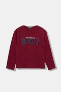 Дитячий бавовняний лонгслів United Colors of Benetton колір бордовий 3JERC10QM