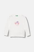 Дитячий бавовняний лонгслів United Colors of Benetton колір білий 3JERG10KB