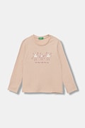 Дитячий бавовняний лонгслів United Colors of Benetton колір рожевий 3JERG10KB
