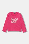 Detská bavlnená košeľa s dlhým rukávom United Colors of Benetton ružová farba, 3JERG10KB