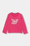 Дитячий бавовняний лонгслів United Colors of Benetton колір рожевий 3JERG10KB