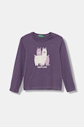 Дитячий бавовняний лонгслів United Colors of Benetton колір фіолетовий 3JERG10KB