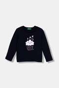 Дитячий бавовняний лонгслів United Colors of Benetton колір синій 3JERG10KB
