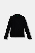 United Colors of Benetton longsleeve dziecięcy kolor czarny z półgolfem 381PC10RC