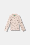 United Colors of Benetton longsleeve dziecięcy kolor różowy z półgolfem 39EMG10LA