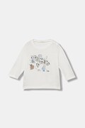United Colors of Benetton longsleeve bawełniany niemowlęcy kolor biały 3ATNA106T