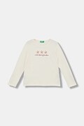 United Colors of Benetton longsleeve bawełniany dziecięcy kolor beżowy 3ATNG10KZ