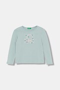 United Colors of Benetton longsleeve bawełniany dziecięcy kolor turkusowy 3ATNG10KZ