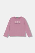 United Colors of Benetton longsleeve bawełniany dziecięcy kolor różowy 3ATNG10KZ