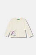 United Colors of Benetton longsleeve bawełniany dziecięcy kolor beżowy 3ATNG10L7